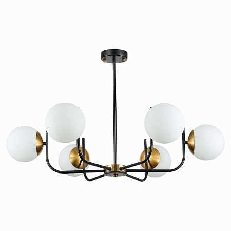 Светильник потолочный Черный, Латунь/Белый E27 6*60W SLE1098-402-06 - фото