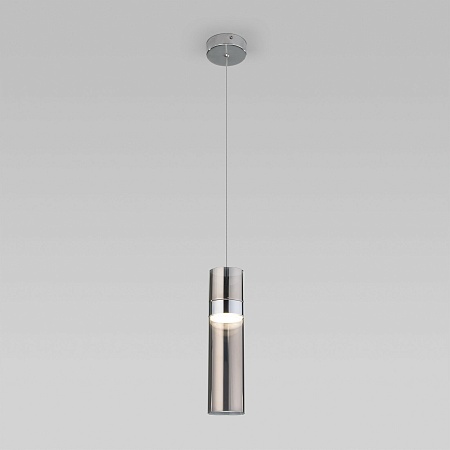 Подвесной акцентный светильник Eurosvet 50244/1 LED хром/дымчатый - фото