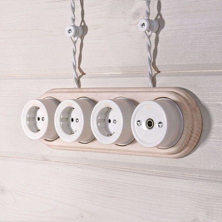 Комплект изоляторов без винта 50 шт. белый ретро W6431301 - фото