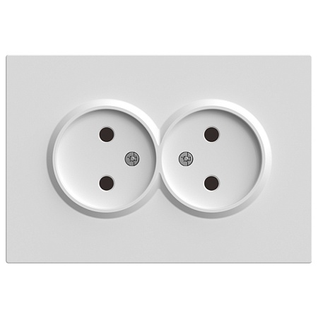 Розетка 2-местная с защитной шторкой, STEKKER, б/з, 250В, 16А, серия Эмили, RST16-5116-01, белый фарфор, soft touch - фото