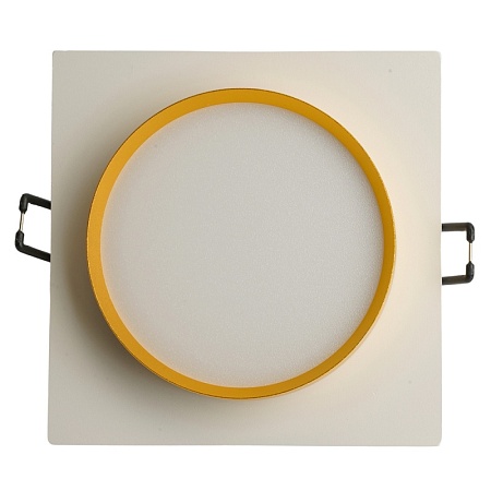 Светильник встраиваемый Feron DL506 потолочный GX53 белый + золото квадрат - фото