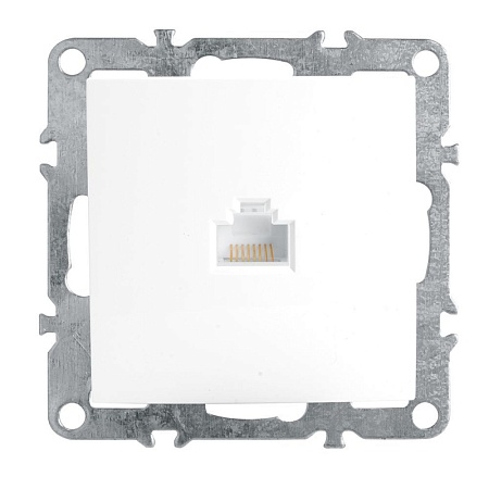 Розетка компьютерная 1-местная RJ-45 (механизм), STEKKER PST00-9107-01, серия Эрна, белый - фото