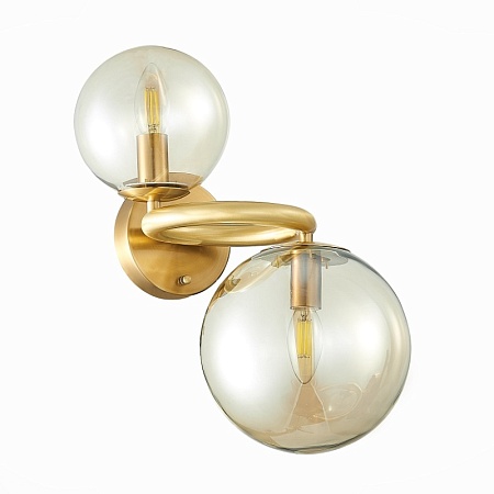 Светильник настенный ST-Luce Латунь/Коньячный E14 2*40W SL1162.301.02 - фото