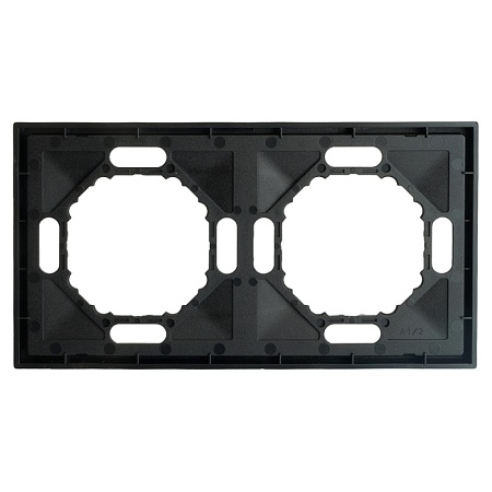 Рамка STEKKER, PFR00-5002-05 2-местная, серия Эмили, черный уголь, soft touch - фото