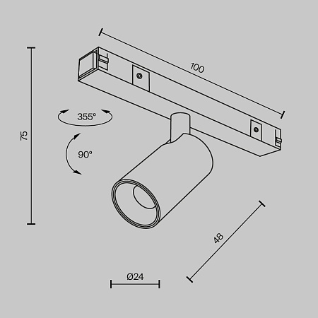 Трековая система Technical накладная низковольтная (48 Вольт) чёрная 300x300 TS-S-300-TR176-1-3WTW-M-B