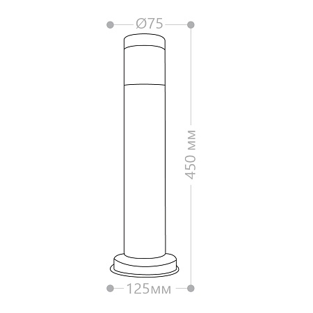 Светильник садово-парковый Feron DH022-450, Техно столб, 18W E27 230V, серебро - фото