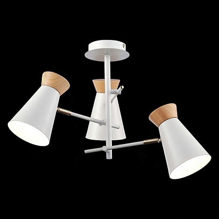 Светильник потолочный Белый, Золотистый/Белый, Дерево E27 3*60W SLE1252-502-03 - фото
