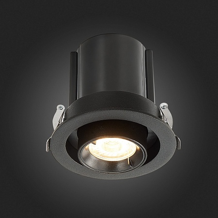 Св-к встр. Черный LED 1*12W 3000K 900Lm Ra80 24° IP20 D90xH92 180-240V ST702.338.12 - фото