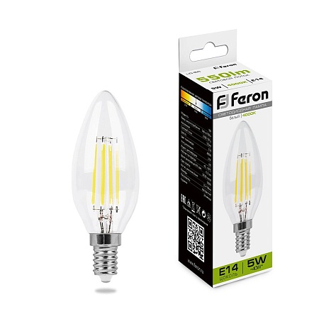 Лампа светодиодная Feron LB-58 Свеча E14 5W 230V 4000K - фото