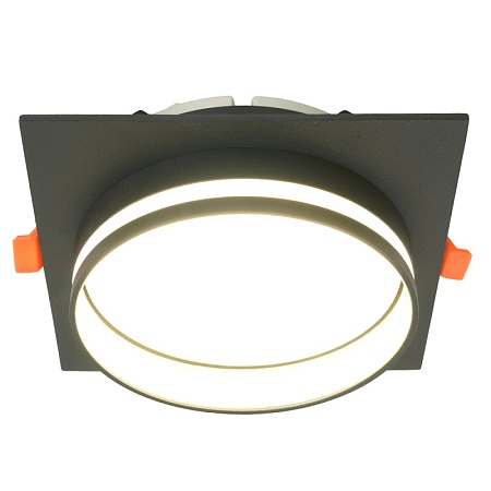 Светильник встраиваемый Feron DL703 LUNA потолочный GX70 черный квадрат - фото