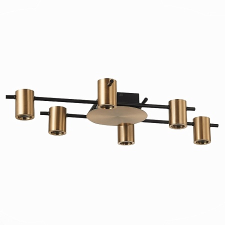 Светильник потолочный ST-Luce Черный/Латунь GU10 6*7W SL1207.402.06 - фото