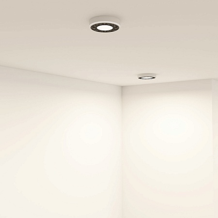 DK2440-WB Встраиваемый светильник DUAL 5+5 Вт, LED 4000K, IP 20, d90mm, белый/черный, алюминий/акрил - фото
