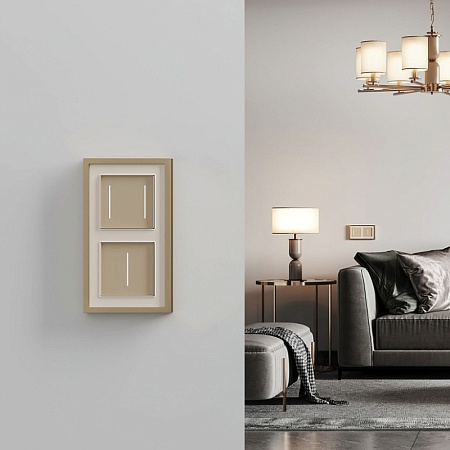 Умный сенсорный выключатель одноклавишный (шампань) W4513011 - фото