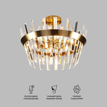 Потолочный светильник Eurosvet 10111/5 золотая бронза/прозрачный хрусталь Strotskis - фото