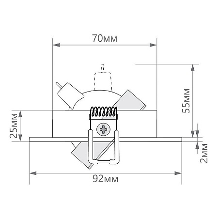 Светильник встраиваемый с LED подсветкой Feron CD960 потолочный MR16 G5.3 прозрачный - фото