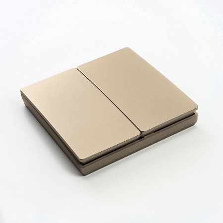 Выключатель беспроводной FERON, TM82, 7мВт, IP20, двухклавишный, золото - фото