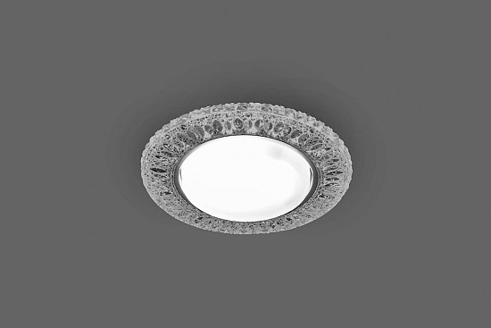 Светильник встраиваемый с белой LED подсветкой Feron CD4022 потолочный GX53 без лампы прозрачный - фото