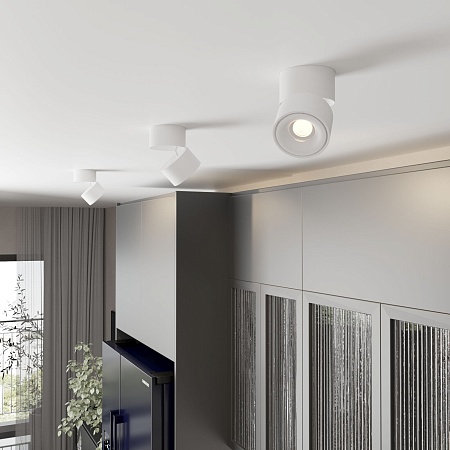 Накладной поворотный светодиодный светильник 15W 3000K белый матовый DLR031 Elektrostandard - фото