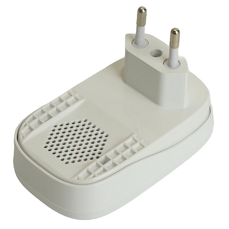 Звонок беспроводной (клавиша и база в розетку) радиочастотный 433MHz, белый, DB-380 - фото