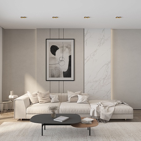 DK2422-GD Встраиваемый светильник, IP 20, 50 Вт, GU10, черный/золотой, алюминий - фото