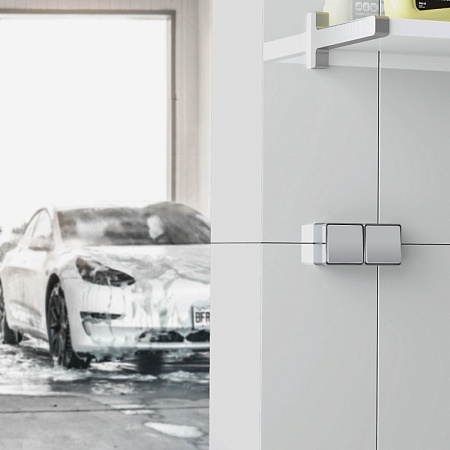 Выключатель одноклавишный влагозащищенный Gallant серебряный W5010206 - фото