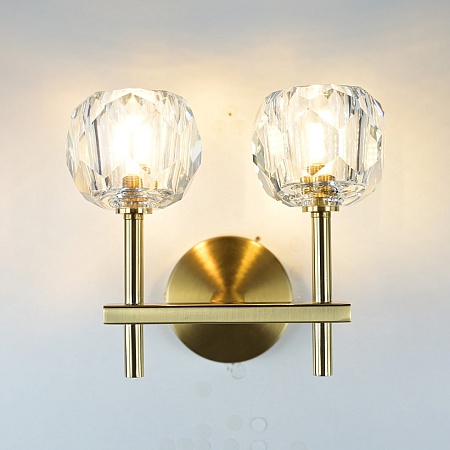 Бра Boule De Cristal Double Sconce Brass Imperiumloft 73769-22 - фото