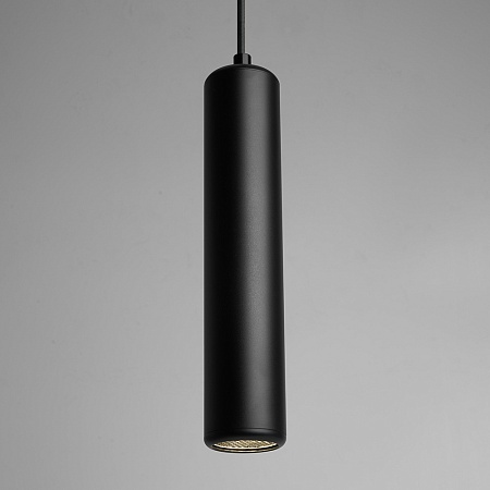 Светильник потолочный Feron ML1842 Barrel ECHO levitation MR16 35W, 230V, GU10, чёрный, с антибликовой сеточкой, на подвесе 1,7 - фото