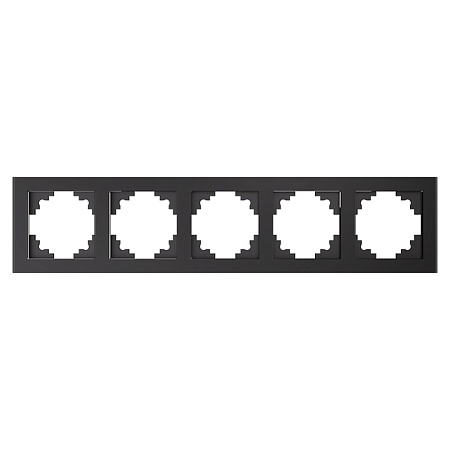 Рамка 5-местная, стекло, STEKKER, GFR00-7005-05,серия Катрин, черный - фото