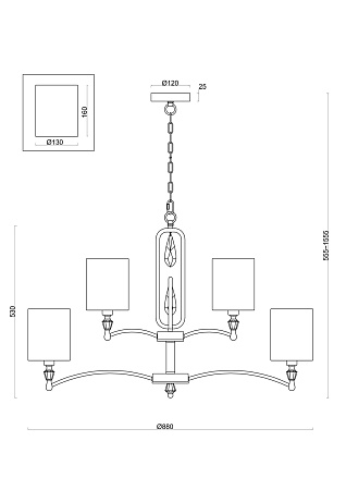 Подвесной светильник Freya FR1007PL-12BS - фото