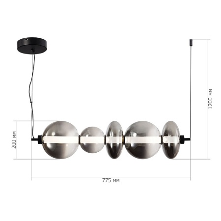 Светильник подвесной ST-Luce Черный/Дымчато-Серый LED 1*40W 3000K SL6119.413.40 - фото