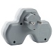 Разветвитель сетевой 2-местный с/з STEKKER ADP16-14-20, 250V, 16A и 2-мя USB выходами на 2,4А, огнеустойчивый пластик, белый/серый - фото