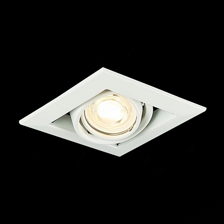Св-к встр. Черный, Белый GU10 1*50W IP20 L126xW126xH70 220V Без ламп ST250.558.01 - фото