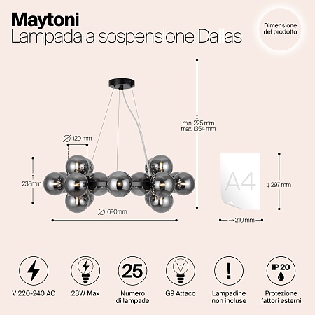 Подвесной светильник Maytoni MOD545PL-25B - фото