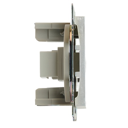 Розетка HDMI 2.1, Type A (механизм), STEKKER GLS00-7118-03, серия Катрин, серебро - фото