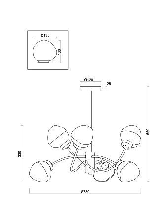 Люстра Freya FR8017PL-06MG - фото