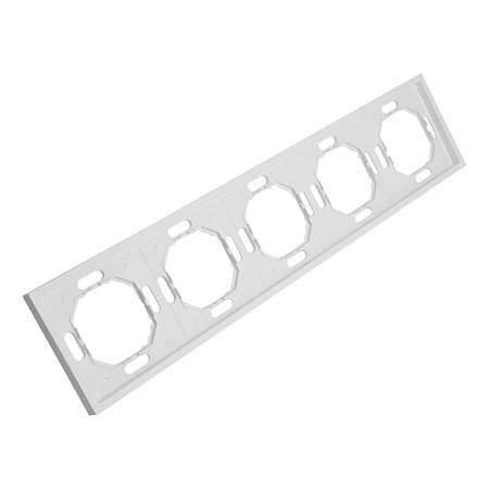 Рамка STEKKER, PFR00-5005-01 5-местная, серия Эмили, белый фарфор, soft touch - фото