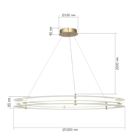 Светильник подвесной ST-Luce золотистый/Прозрачный LED 1*70W 4000K SL6245.213.01 - фото