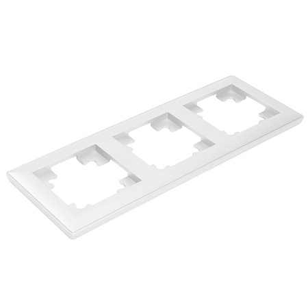 Рамка STEKKER, PFR00-7003-01 3-местная, пластик, серия Катрин, белый - фото