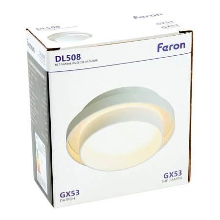 Светильник встраиваемый Feron DL508 потолочный GX53 белый - фото