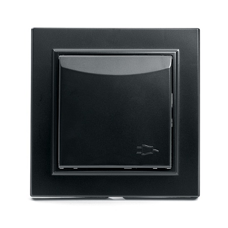 Выключатель 1-клавишный c индикатором STEKKER, PSW10-9001-03, 250V, 10А, серия Эрна, черный - фото