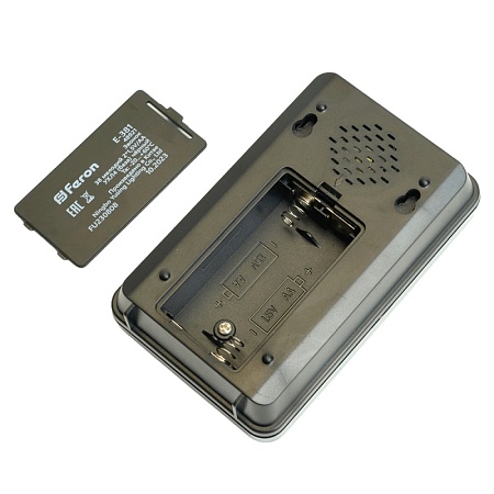 Звонок дверной беспроводной Feron E-381 Электрический 38 мелодий черный с питанием от батареек - фото