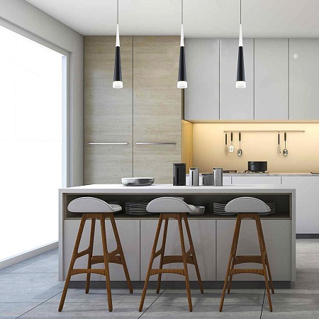 Подвесной светодиодный светильник DLR038 7+1W 4200K черный матовый Elektrostandard - фото