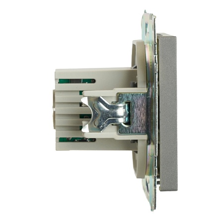 Розетка 2-местная USB (механизм), 250В, 2,1А, серия Катрин, графит, GLS10-7115-06 - фото