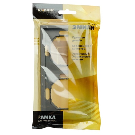 Розетка 1-местная с защитной шторкой с/з (механизм), STEKKER, 250В, 16А, серия Эмили, RST16-5110-05, черный уголь, soft touch - фото