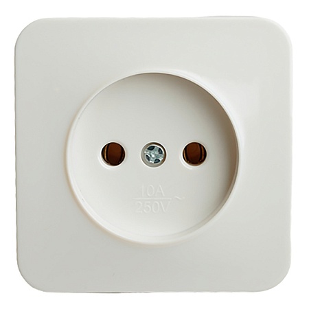 Розетка 1-местная б/з открытой установки, STEKKER, 250В, 10А, IP20, серия София, белый, MST10-11-01 - фото