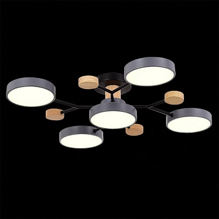 Светильник потолочный Серый/Серый LED 5*12W 3000K/4500K/6000K SLE6006-702-05 - фото