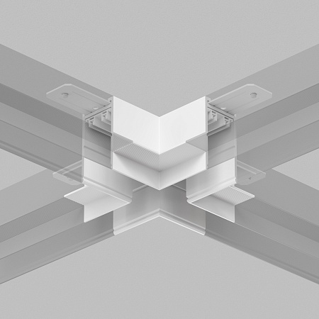 TR2114-WH Коннектор трека SMART для ГКЛ , \"X\" образный, механический , белый - фото