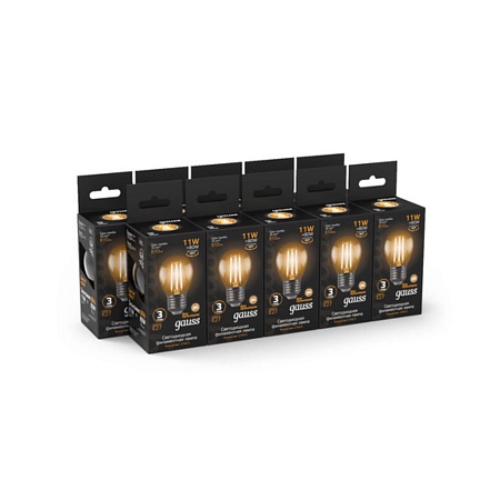 Светодиодная филаментная лампа Gauss Шар 11W 810Lm 2700K E27 105802111 - фото