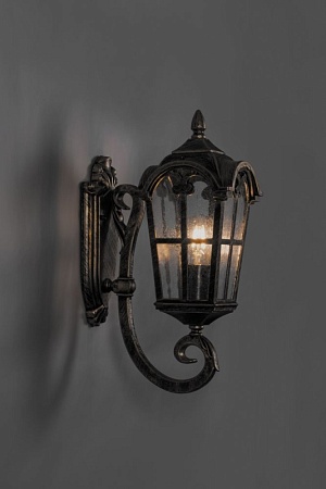 Светильник садово-парковый Feron PL102 четырехгранный на стену вверх 60W 230V E27, черное золото - фото