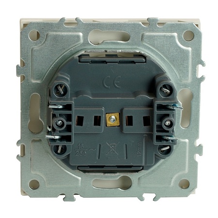 Розетка 1-местная с крышкой с защ. штор, STEKKER, с/з, 250В, 16А, серия Эмили, RST16-5112-05, черный уголь, soft touch - фото